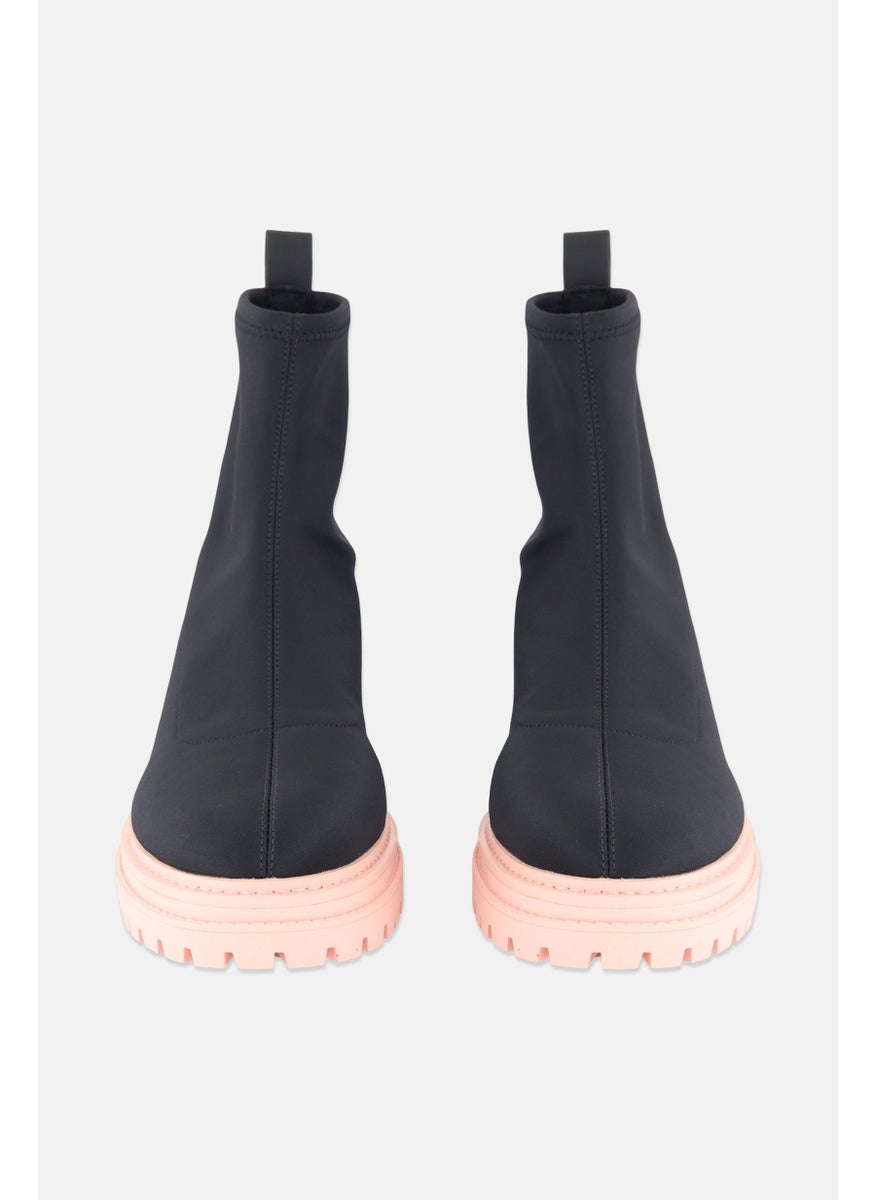 Women Medium Slip On Ankle Boots, Black