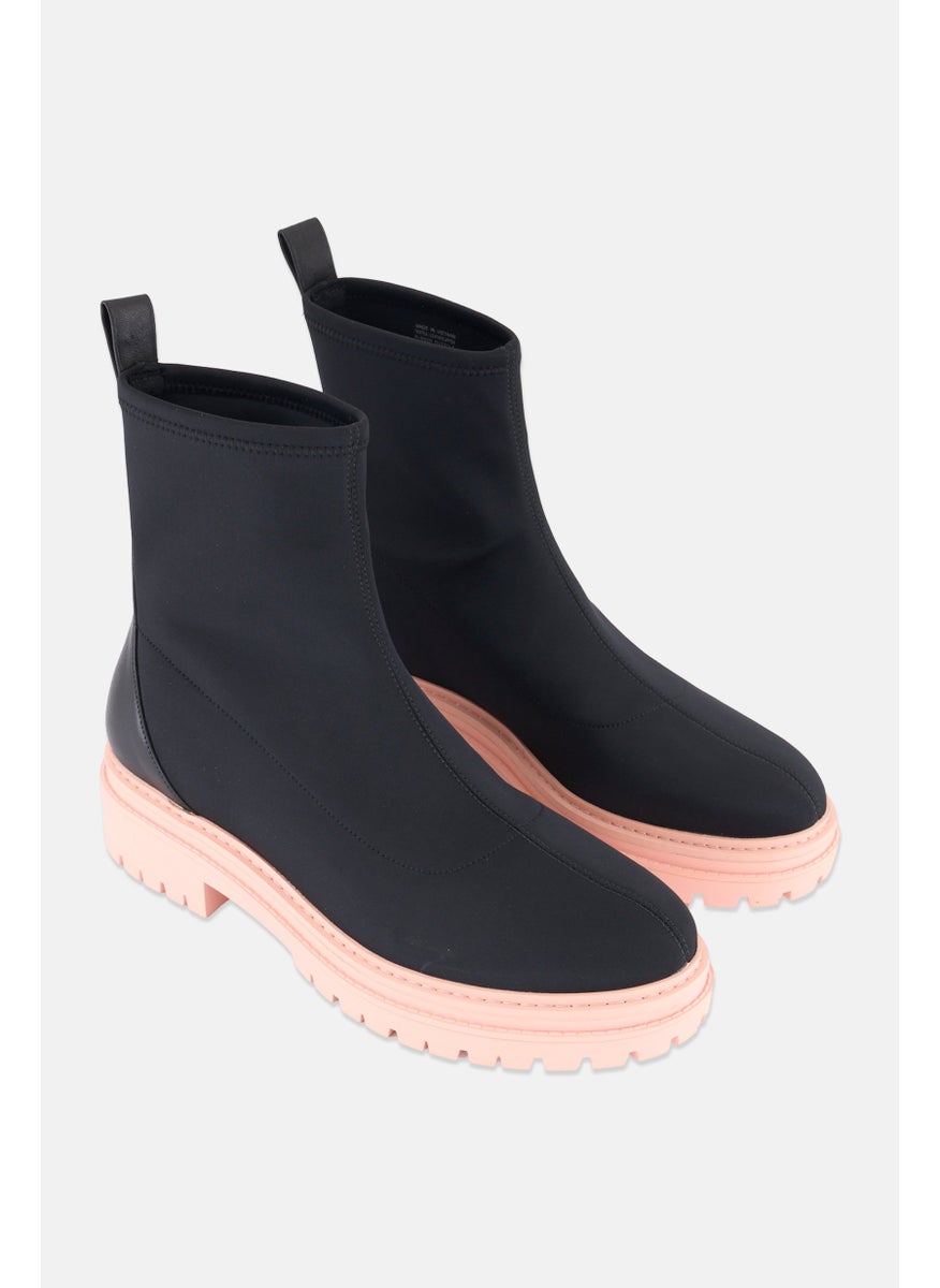 Women Medium Slip On Ankle Boots, Black
