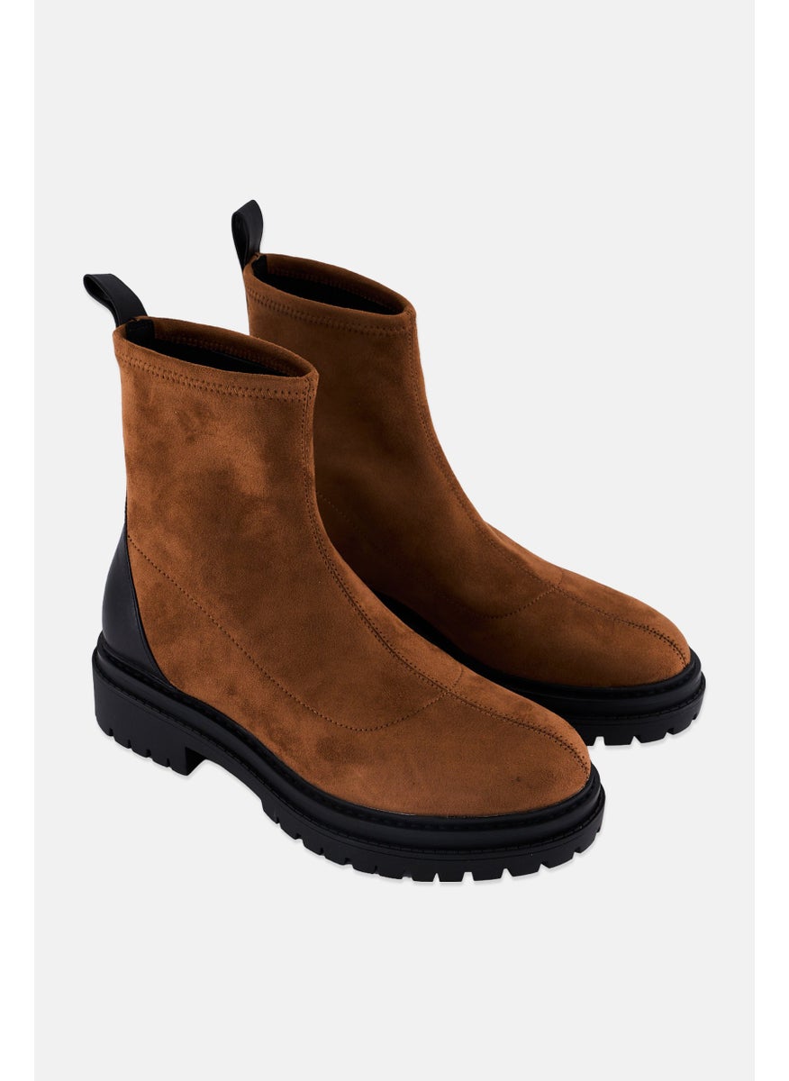 Women Medium  Comet Lug Slip On Ankle Boots, Brown