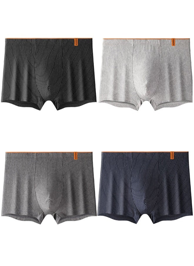 4 Piece Men'S Underwear Loose Breathable Comfortable Cotton Boxer Briefs