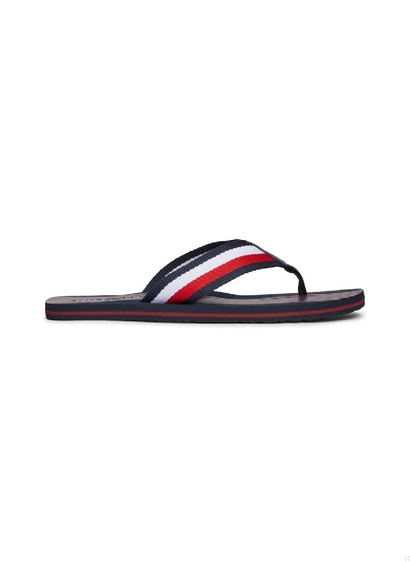 Men's Signature Tape Strap Flip-Flops - Polyester, Blue