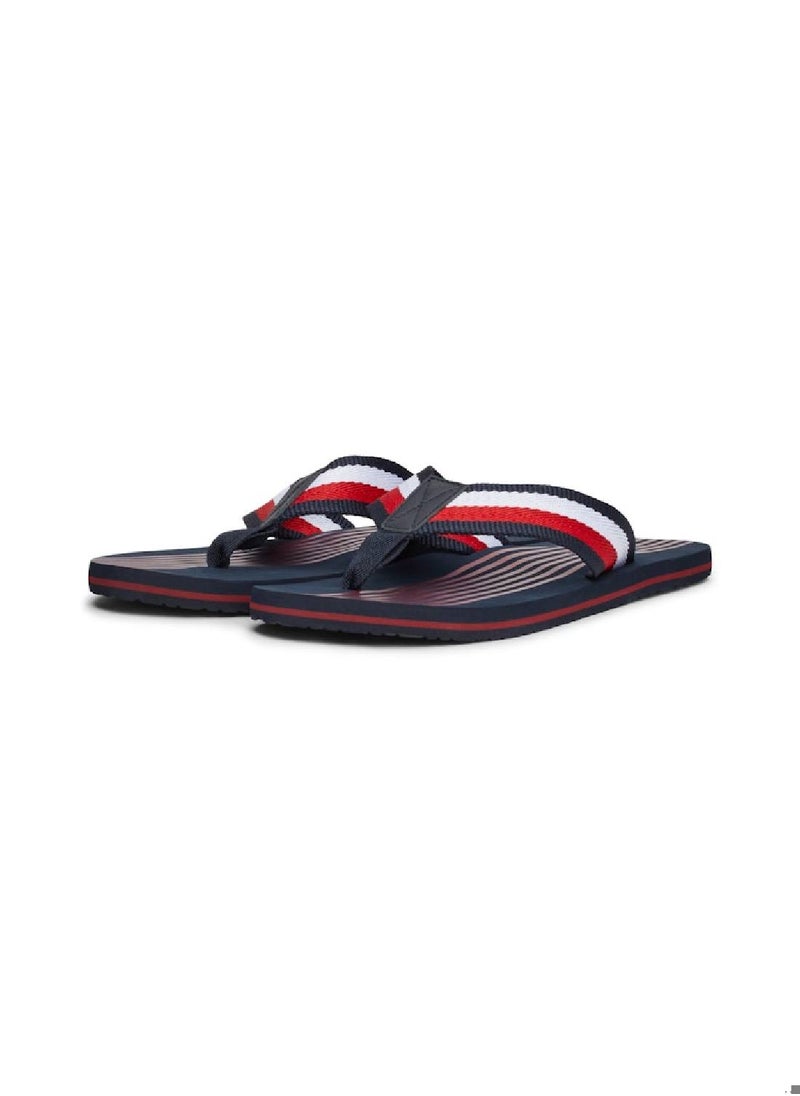 Men's Signature Tape Strap Flip-Flops - Polyester, Blue