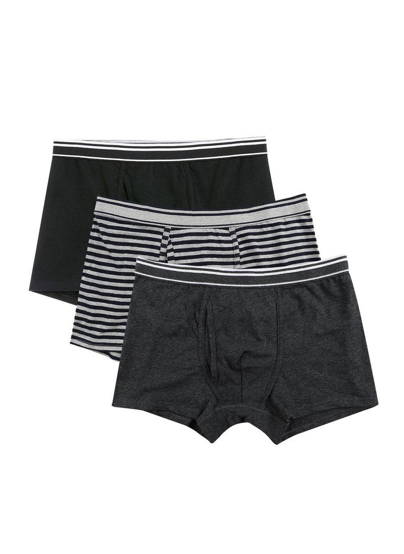 Men's Jersey Trunks - 3-Pack, Cotton Spandex, Jacquard Waistband