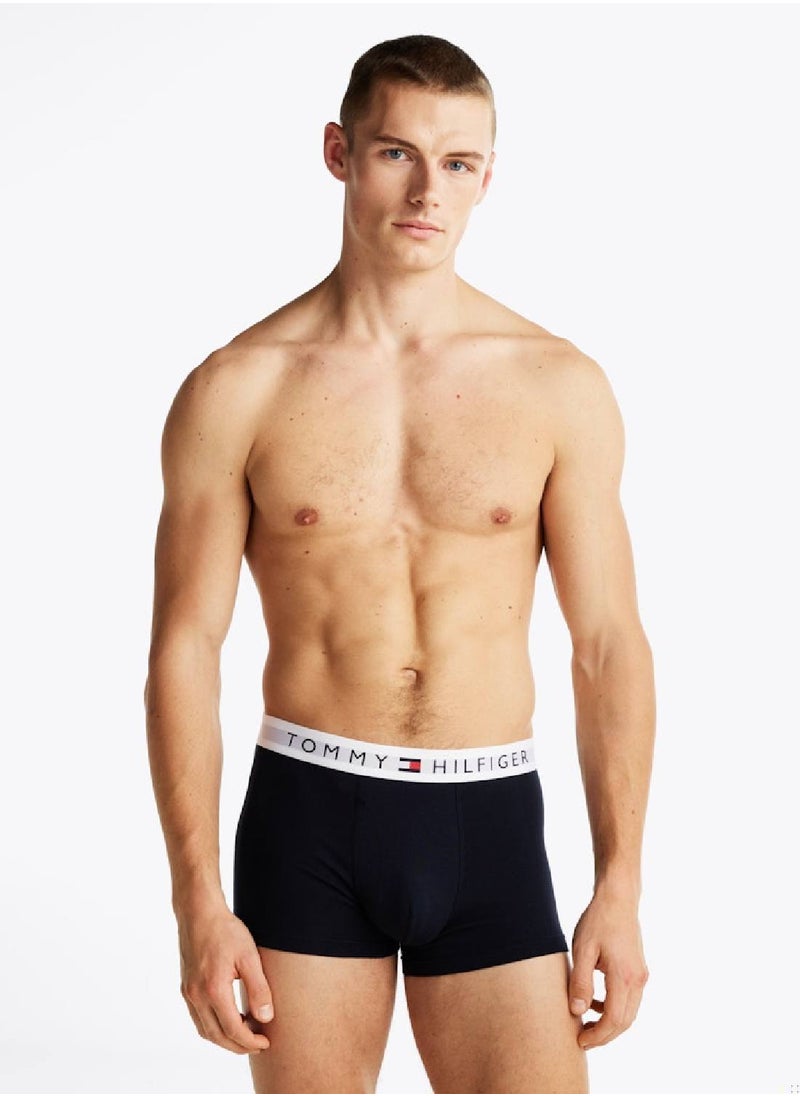 Men's 3 Pack Logo Trunks - Cotton, Multicolour
