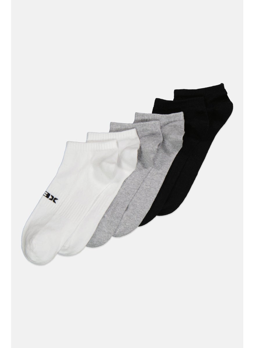 Men 10 Pairs Brand Logo Ankle Socks, Black