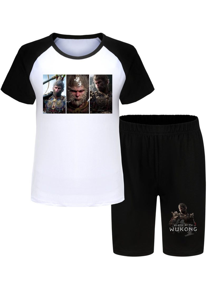 Black Myth Wukong Children's T-shirt And Pajama Set