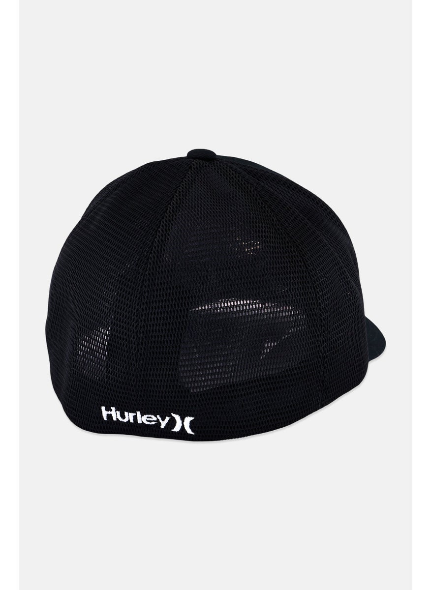 Men Brand Logo Icon Trucker Hat, Black