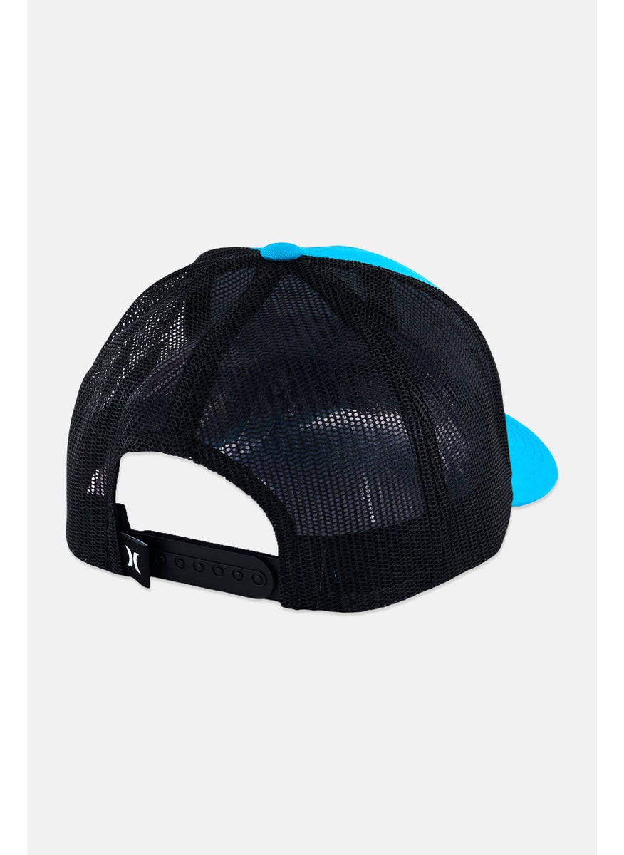 Men Brand Logo Cap, Teal Blue