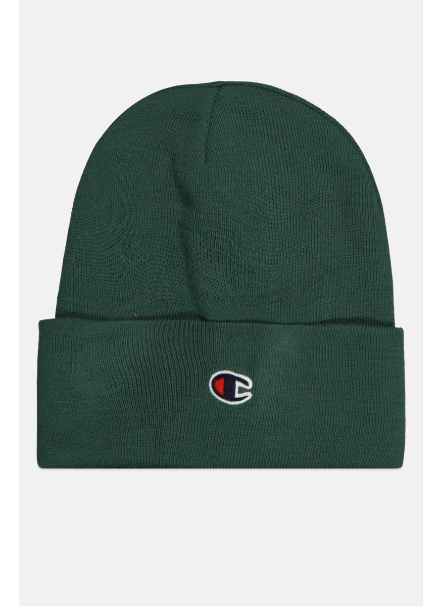 Men Embroidered Logo Beanie, Dark Green