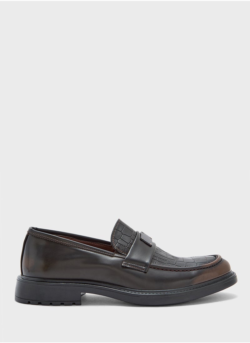 Croc Emboss Formal Loafers