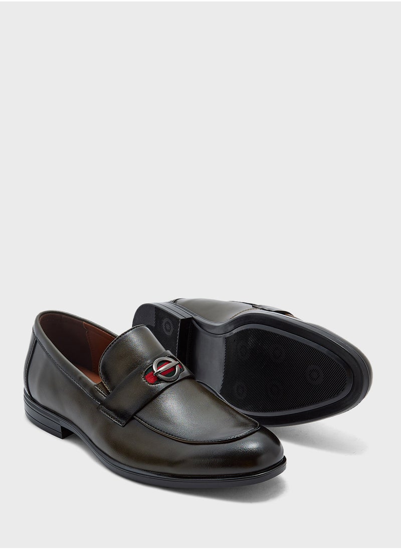 Webbing Detail Formal Loafers
