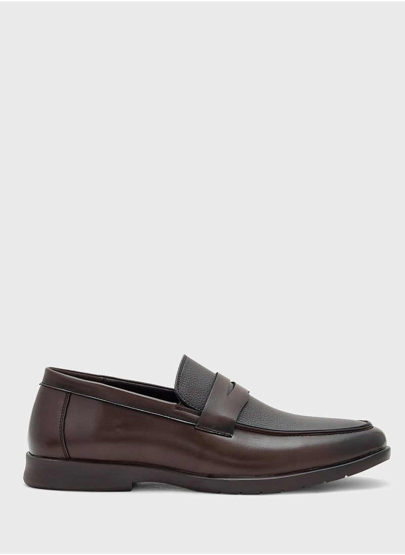 Saddle Detail Formal Slip Ons