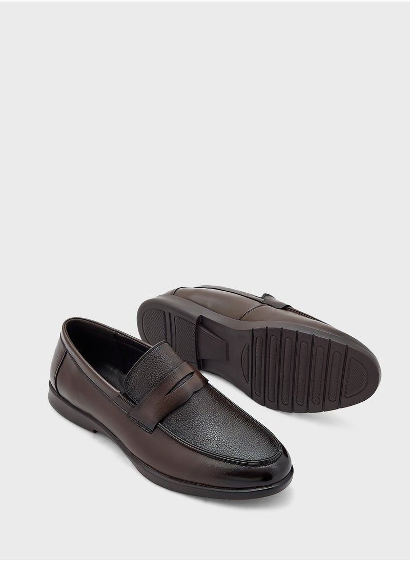 Saddle Detail Formal Slip Ons