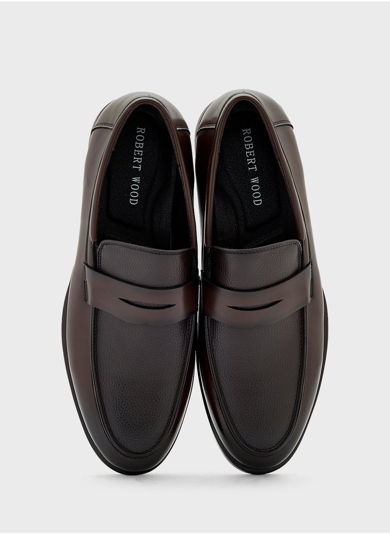 Saddle Detail Formal Slip Ons