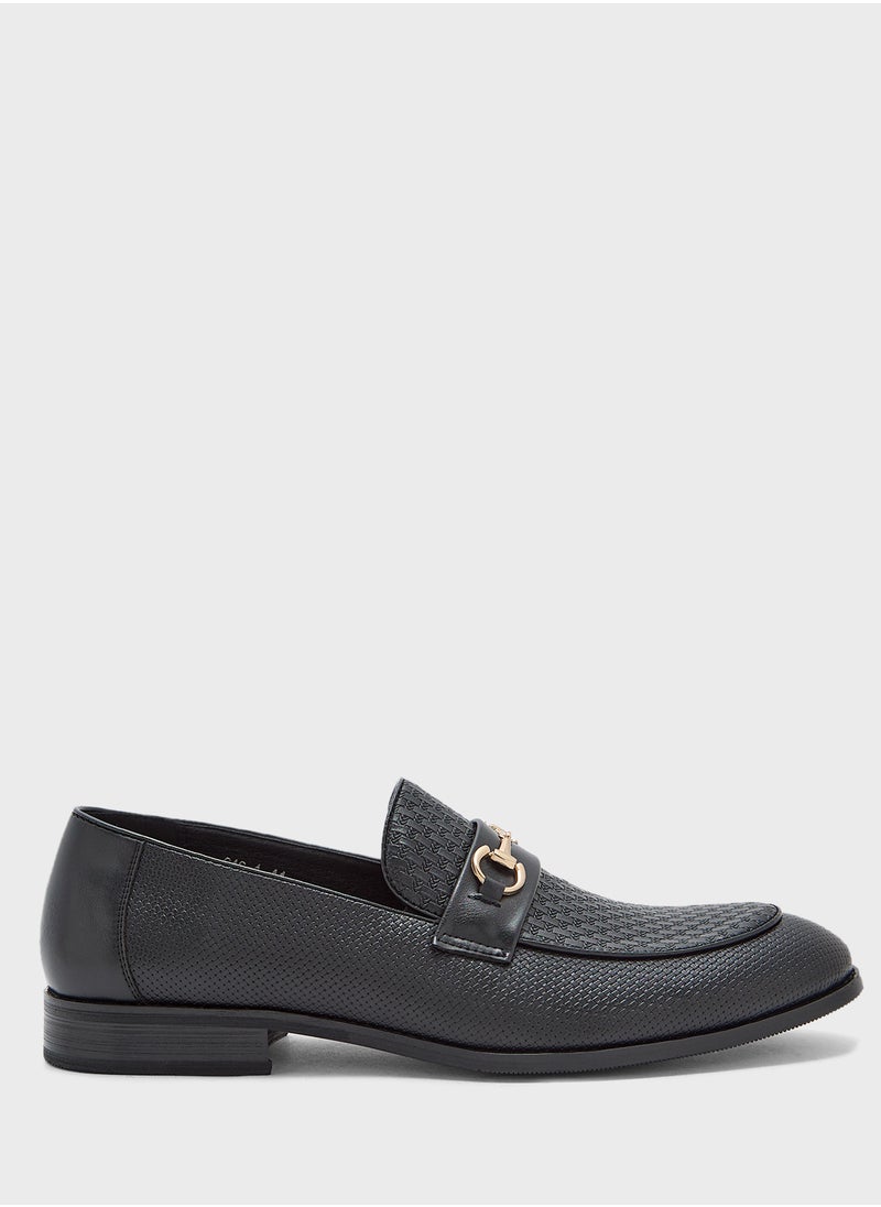 Weave Detail Formal Loafers