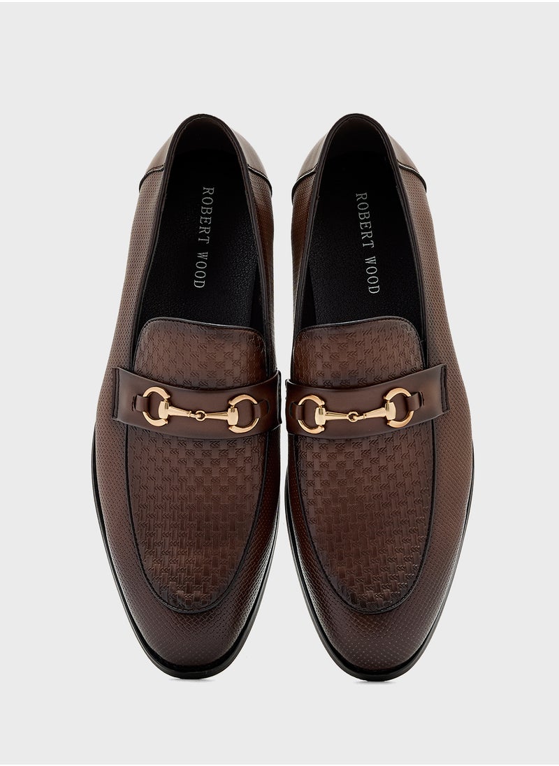 Weave Detail Formal Loafers