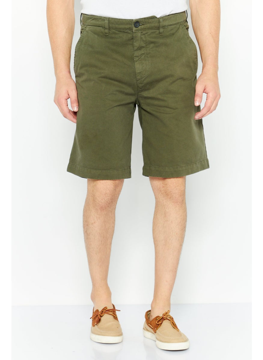 Men Ribma Solid Chino Shorts, Olive