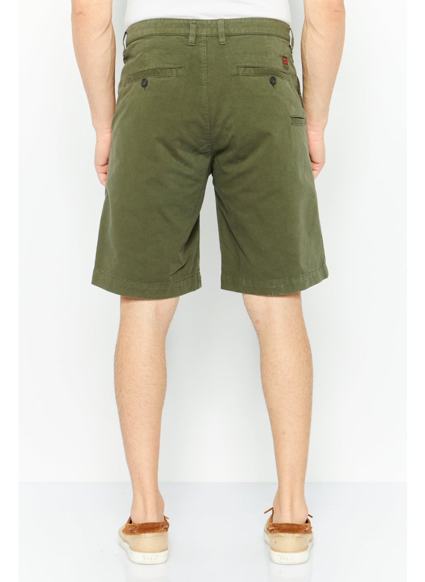 Men Ribma Solid Chino Shorts, Olive