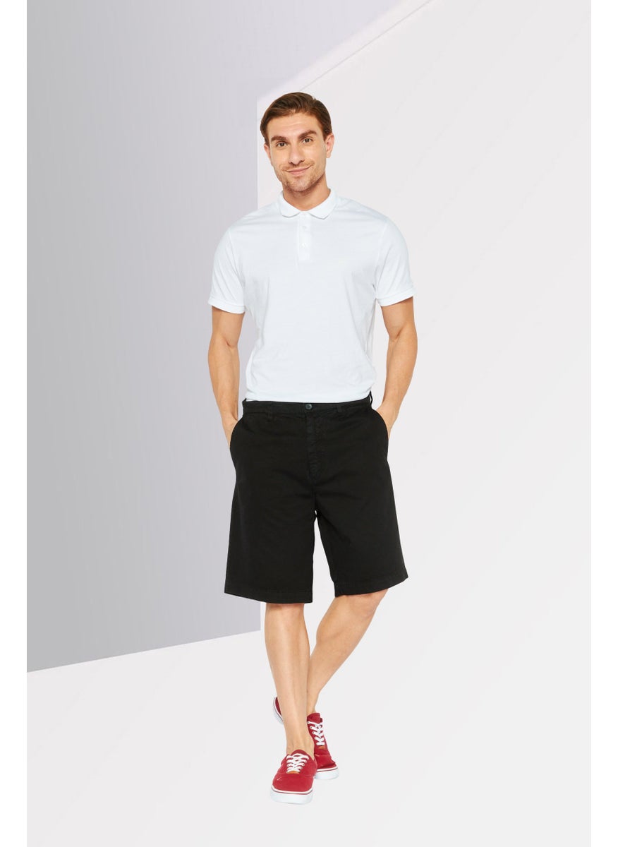 Men Solid Chino Shorts, Black