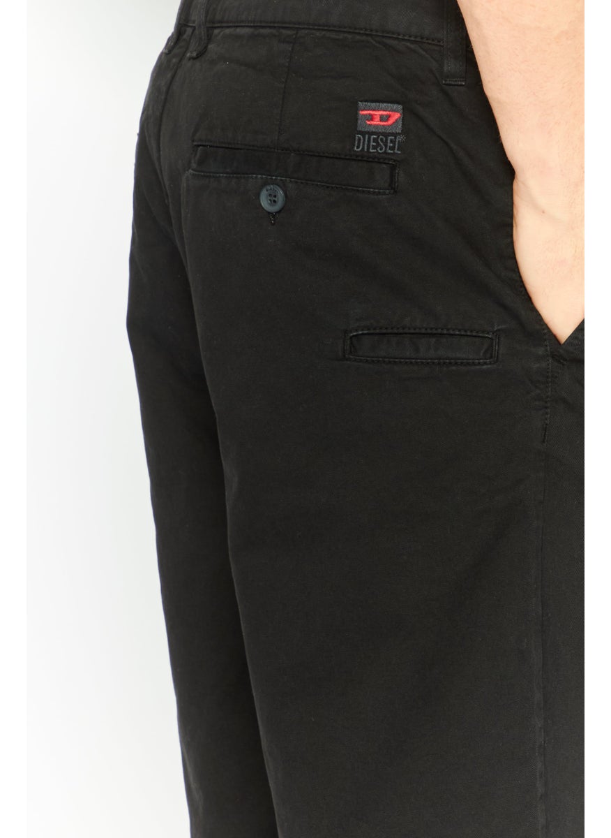 Men Solid Chino Shorts, Black