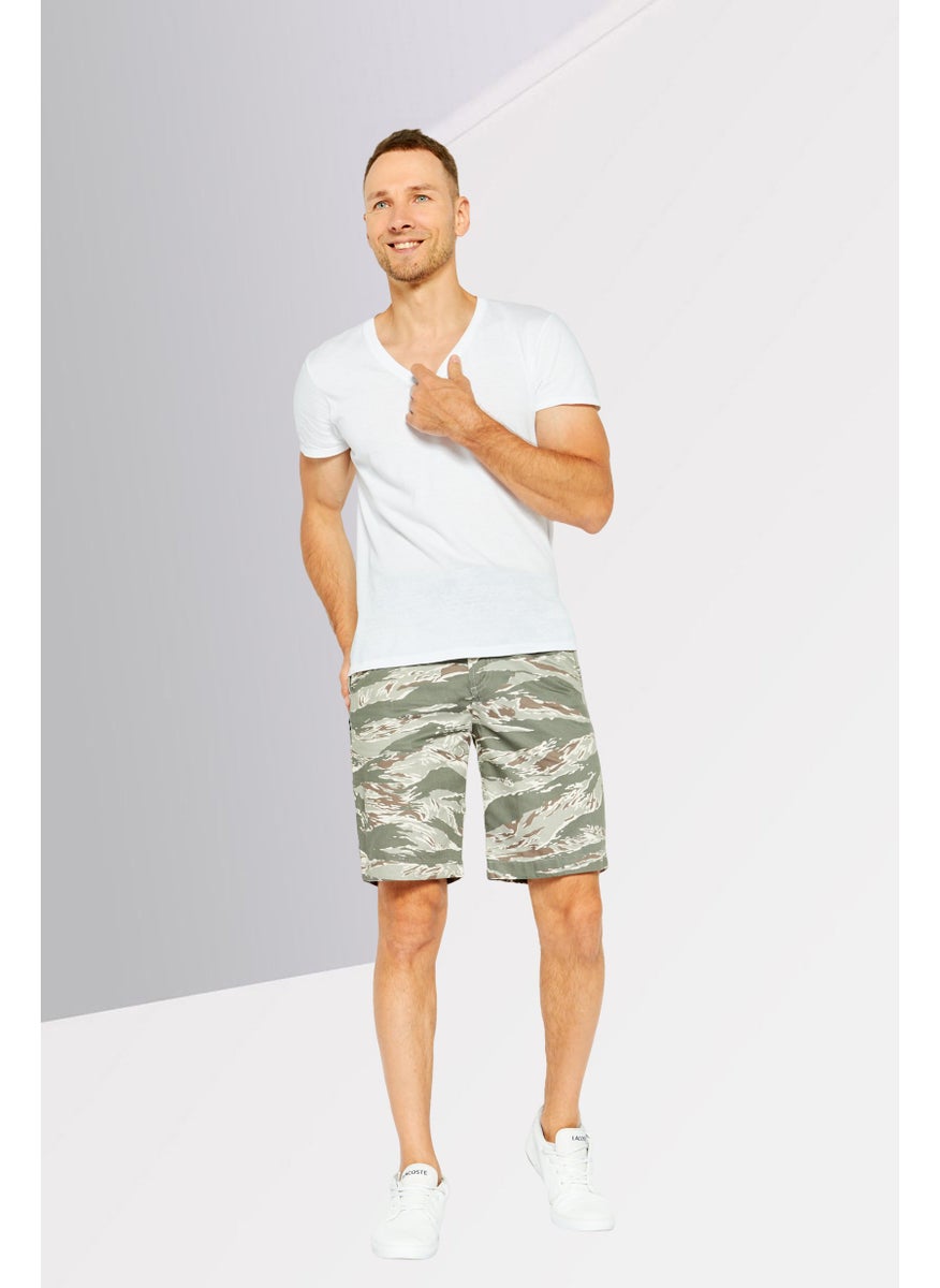 Men Camouflage Bermuda Shorts, Olive