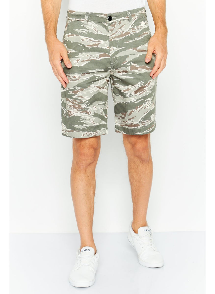Men Camouflage Bermuda Shorts, Olive