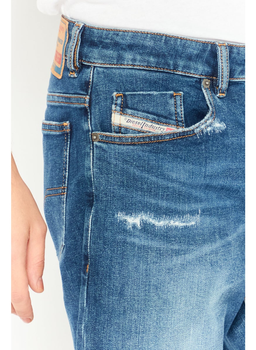 Men Wash Denim Shorts, Navy