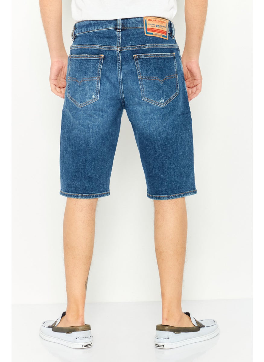 Men Wash Denim Shorts, Navy