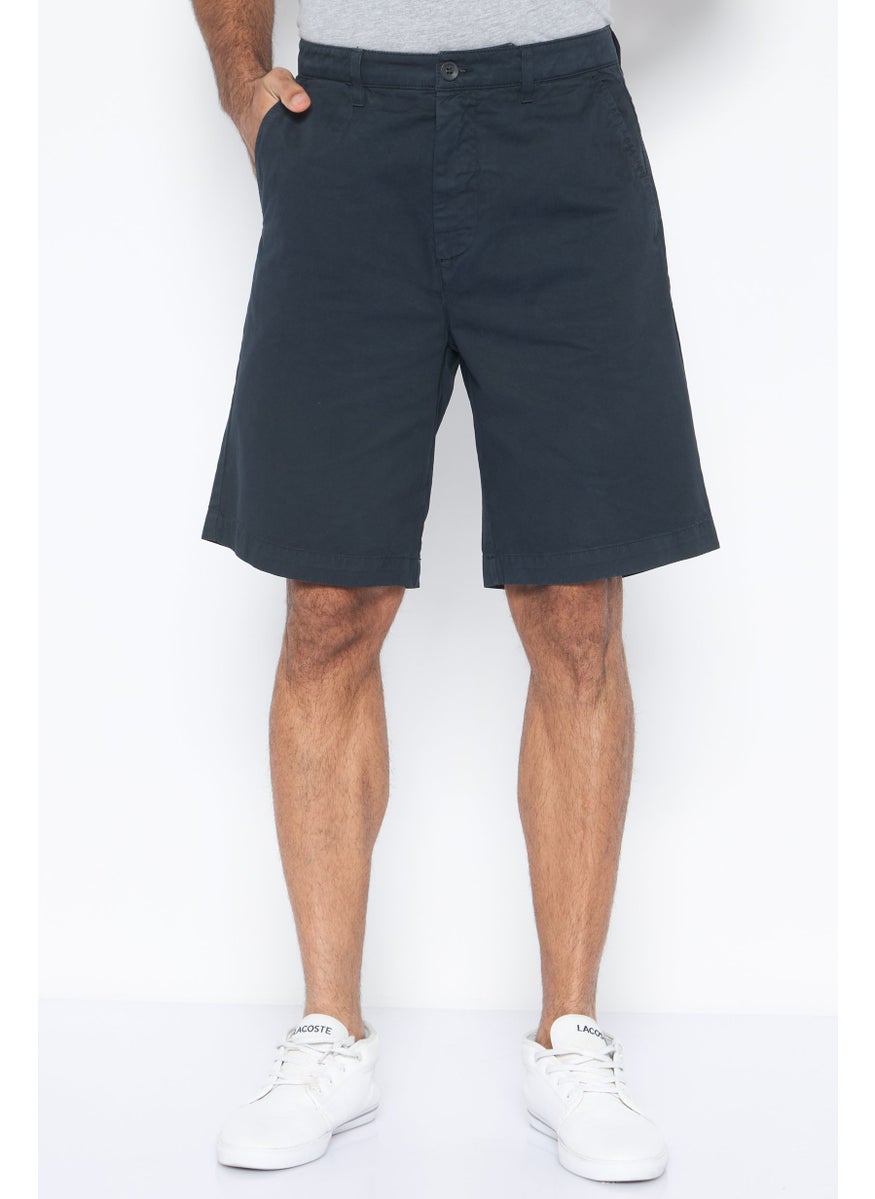 Men Plain Chino Shorts, navy