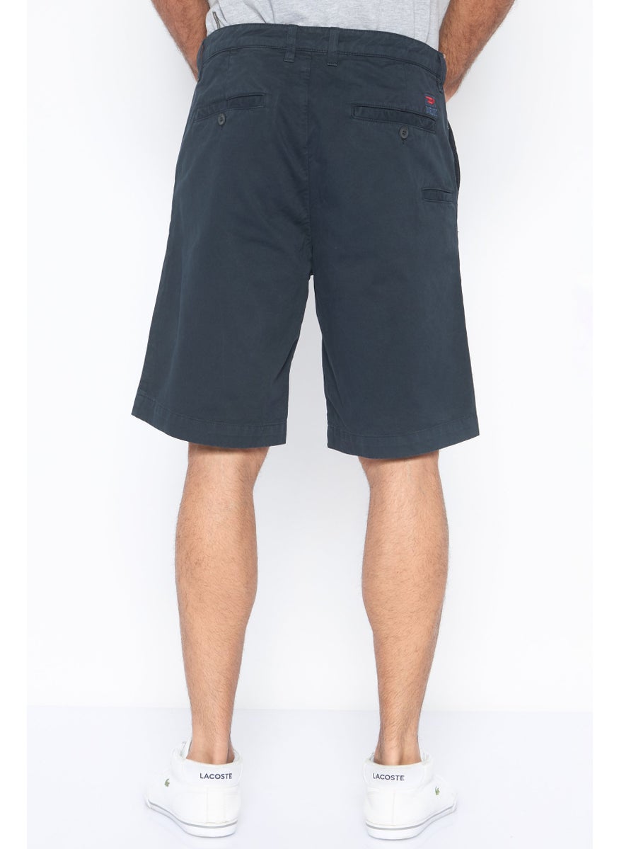 Men Plain Chino Shorts, navy