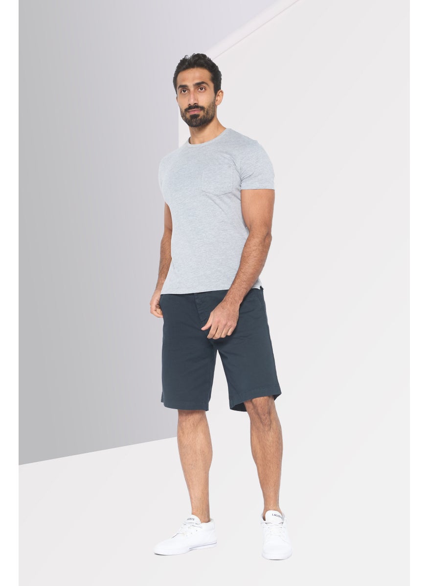 Men Plain Chino Shorts, navy