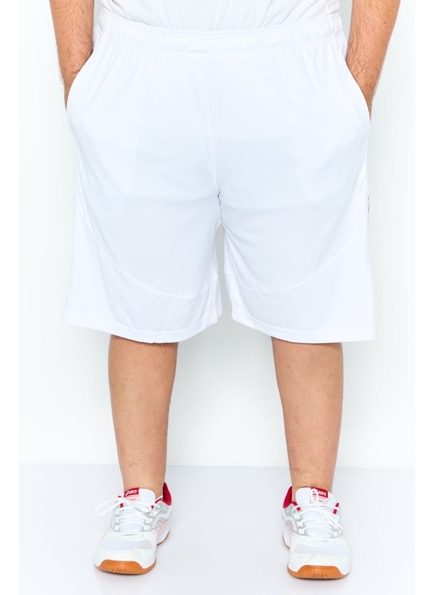 Men 2 Piece Sportswear Fit Brand Logo Short, White