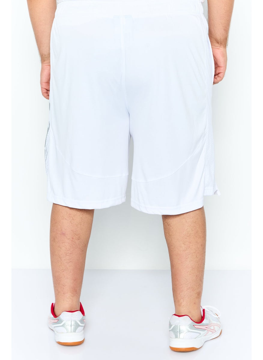 Men 2 Piece Sportswear Fit Brand Logo Short, White