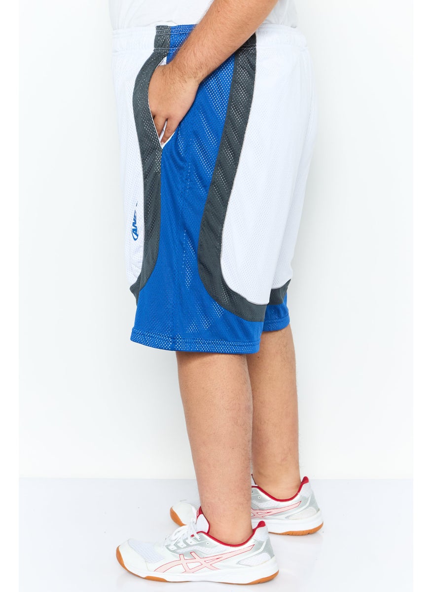Men Sportswear Fit Brand Logo Short, White Combo
