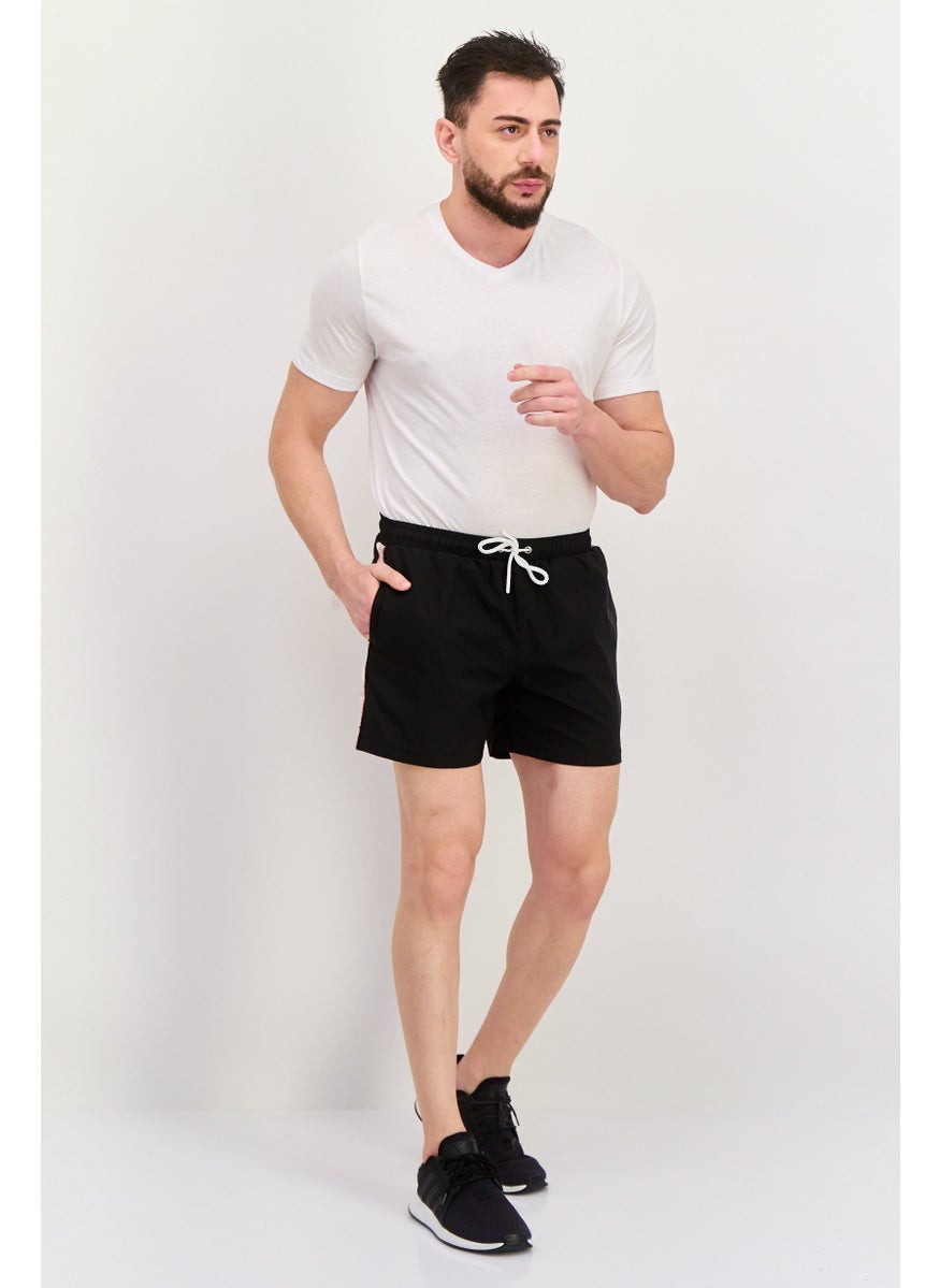 Men Brand Logo Training Shorts, Black Combo