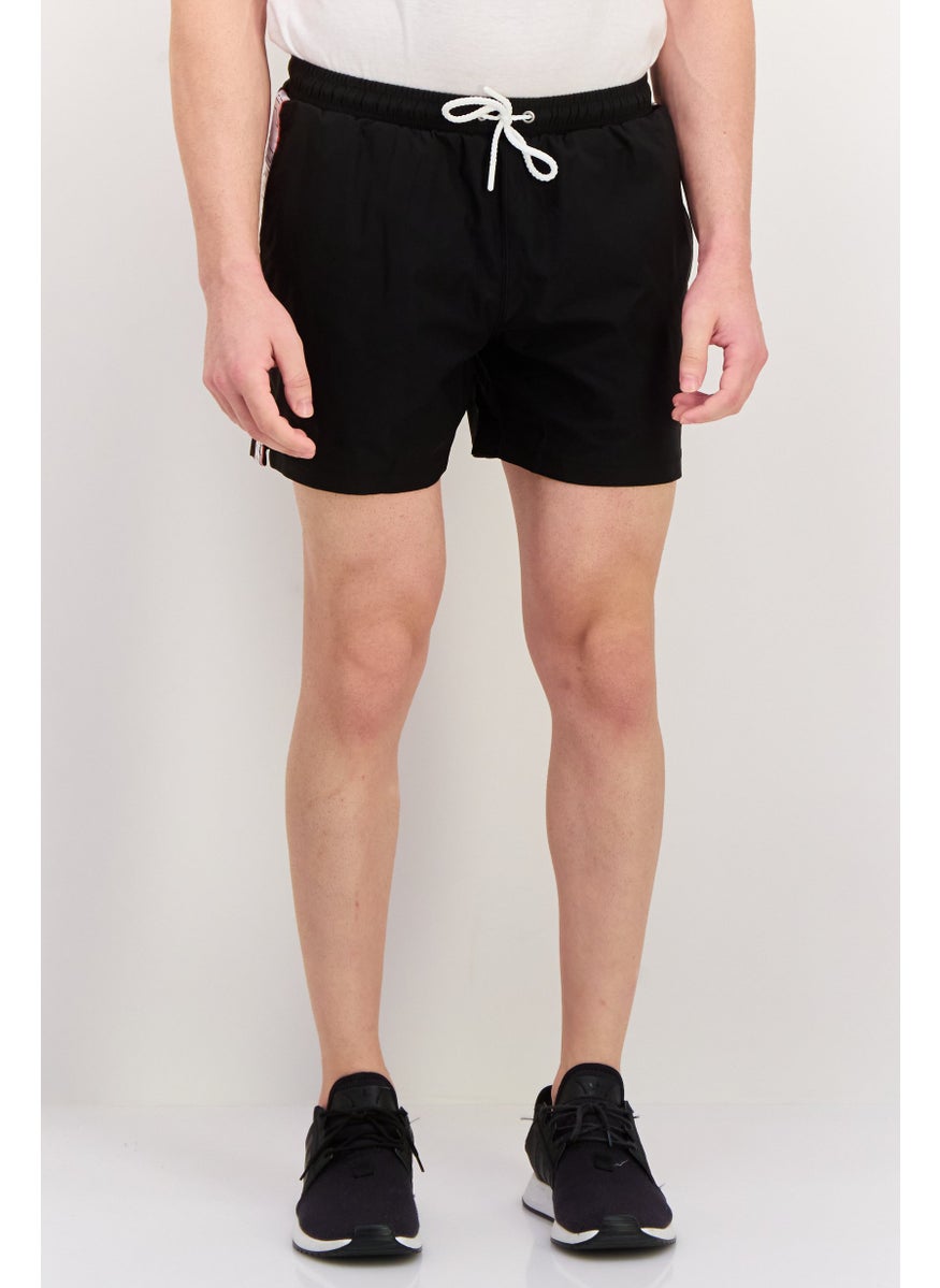 Men Brand Logo Training Shorts, Black Combo