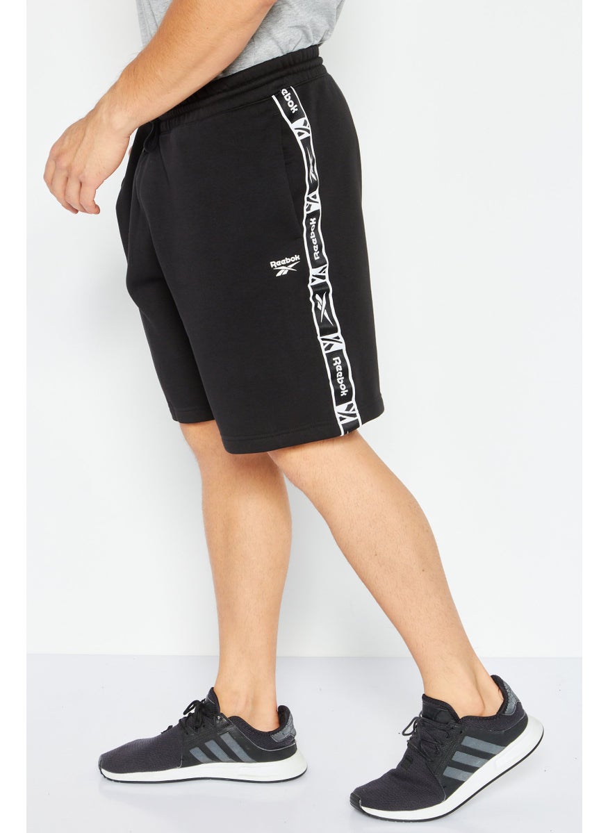 Men Sportswear Fit Brand Logo Training Shorts, Black