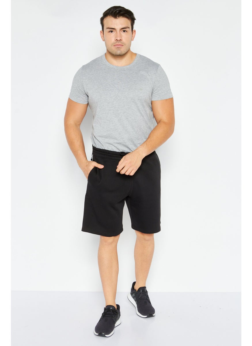 Men Sportswear Fit Brand Logo Training Shorts, Black