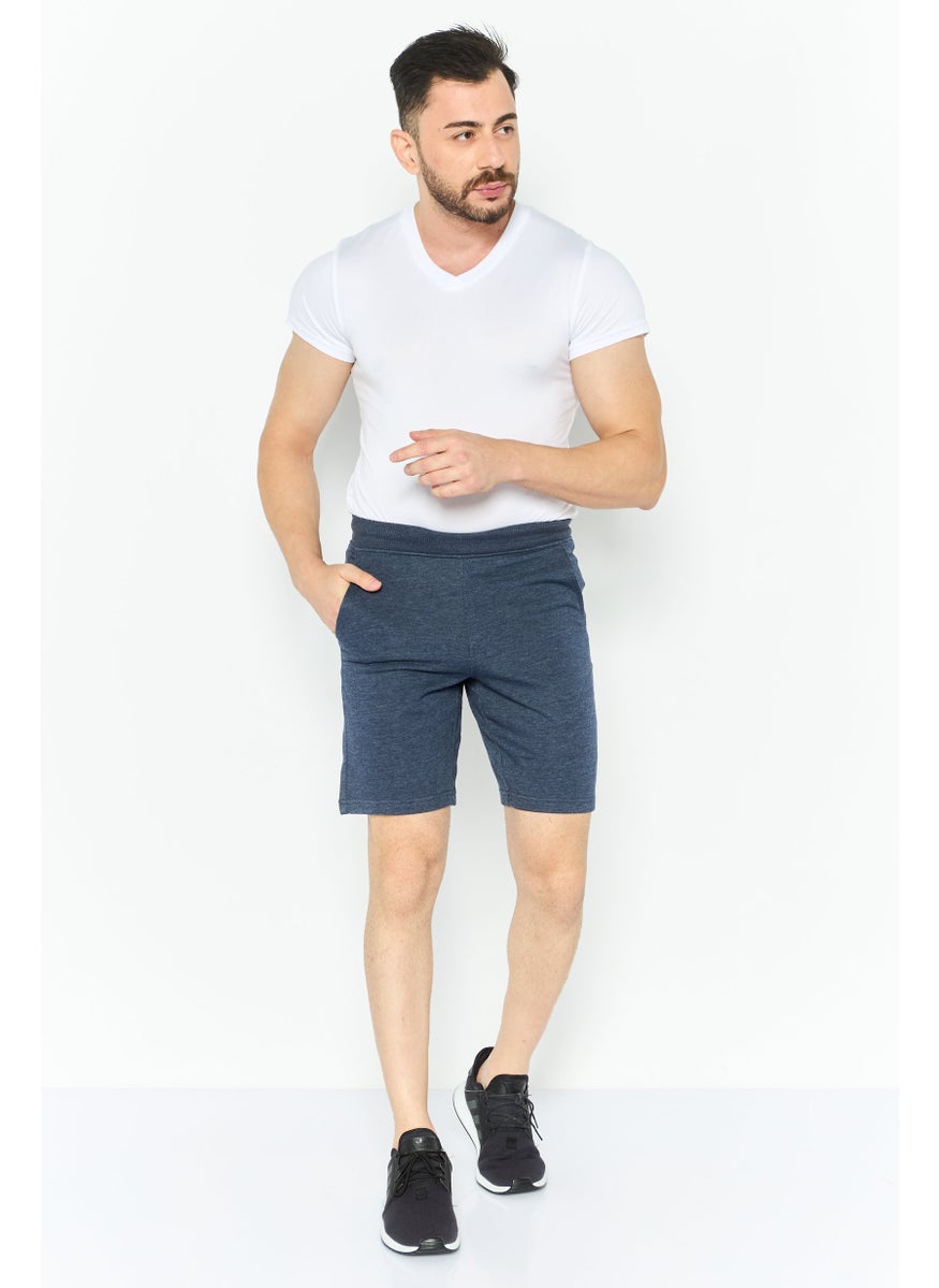 Men Sportswear Fit 9 Inseam Training Shorts, Navy Blue