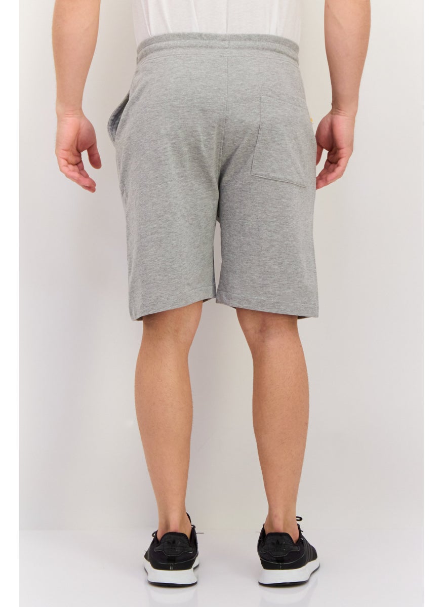 Men Heather Side Pocket Basic Shorts, Grey