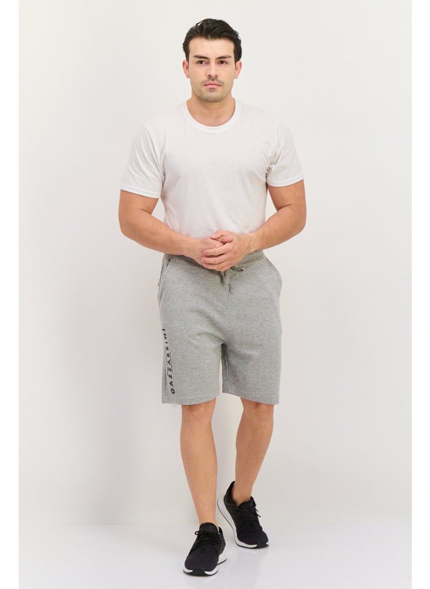 Men Heather Side Pocket Basic Shorts, Grey