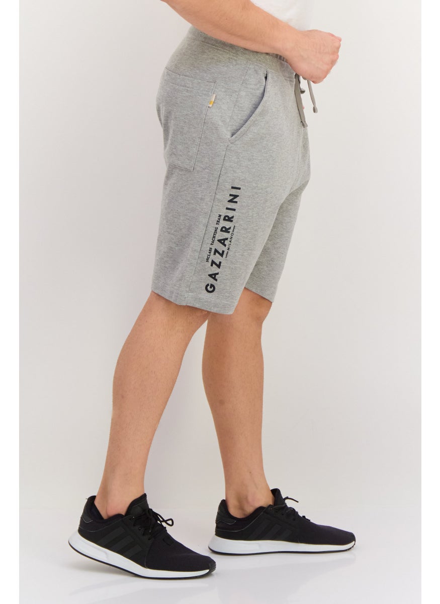 Men Heather Side Pocket Basic Shorts, Grey