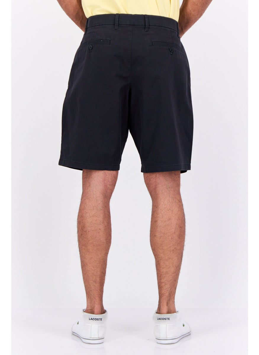 Men Plain 10 Inseam Basic Shorts, Navy