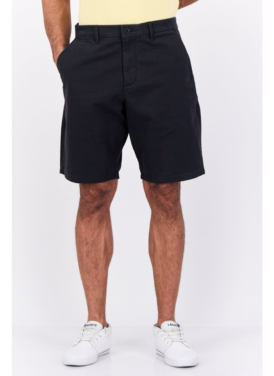 Men Plain 10 Inseam Basic Shorts, Navy