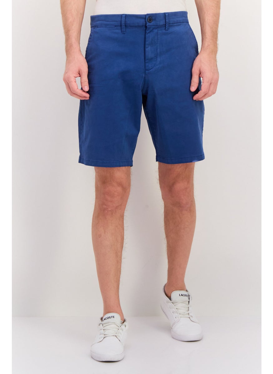 Men Plain 10 Inseam Basic Shorts, Sea Blue