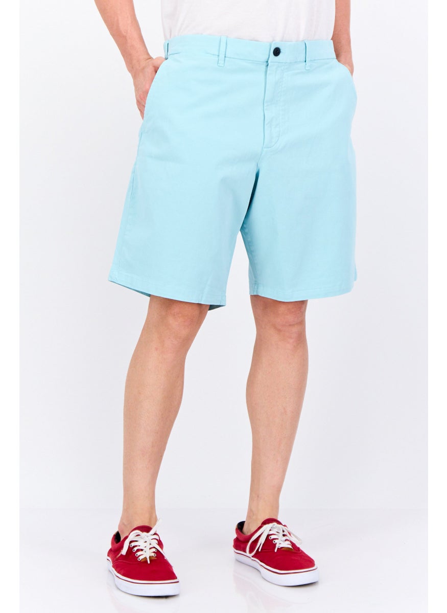 Men Plain 10 Inseam Basic Shorts, Turquises