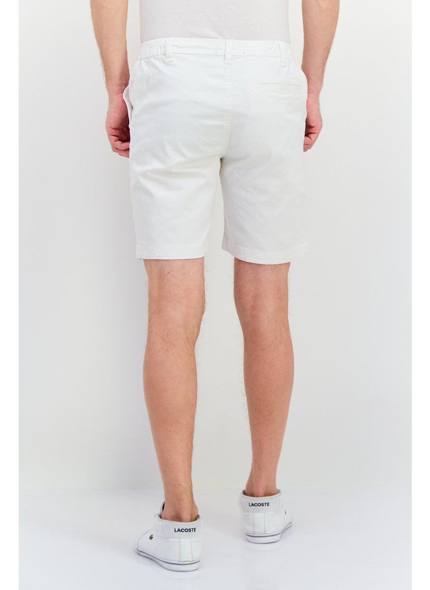 Men Brand Logo Denim Shorts, White