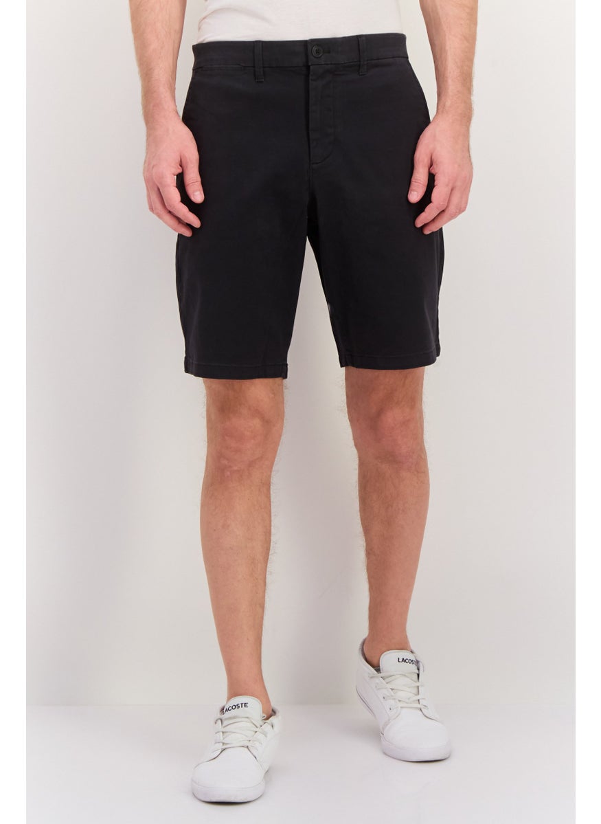 Men Solid Chino Shorts, Black