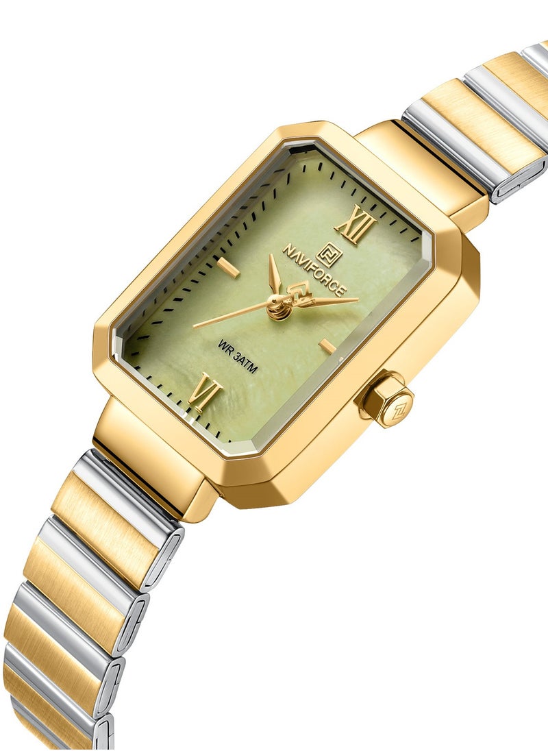 Stainless Steel Dual Tone Analog Wrist Watch For Women NF5050 G/GN/G