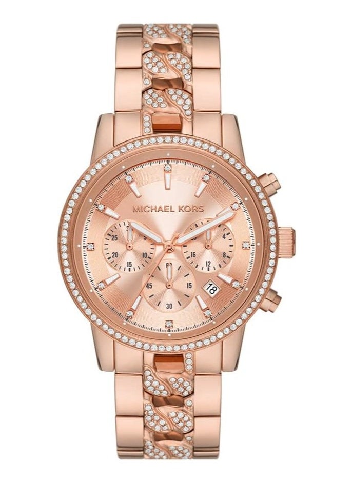 Michael Kors Women's Watch RITZ, 37 mm case size, Quartz Chronograph movement, Stainless Steel strap